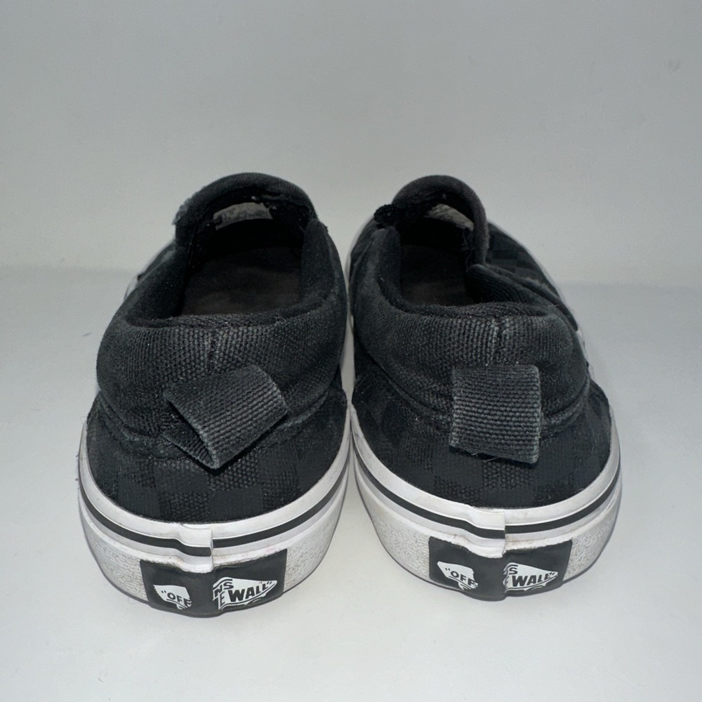 Vans Classic Black Checkerboard Slip Ons Kids Size 1 - Picture 5 of 16